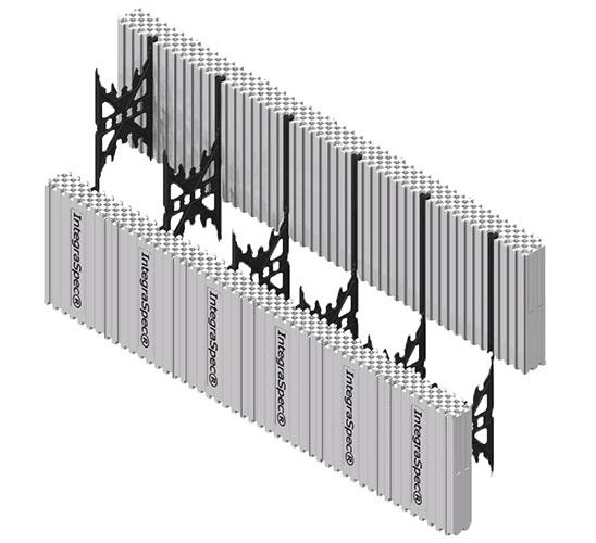 Panneau standard coffrage isolant IntegraSpec® est l'un des produits IntegraSpec® que Les Coffrages Isolants.com à Granby offrent puisque nous sommes un fier distributeur de coffrage isolant IntegraSpec®